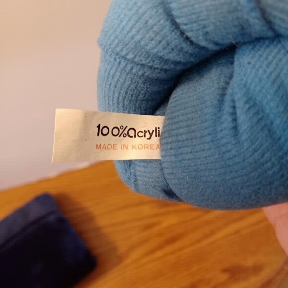 Golf Club Wood Head Cover X & 1 Plush Barrel Navy Blue Fuzzy Acrylic Unbranded - Picture 4 of 4